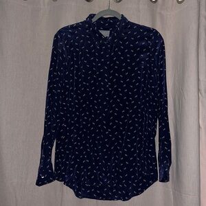 Pure Collection Blue Horse Print Button up Size 8/10